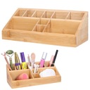 Organizér na kozmetiku, štetce na make-up, kúpeľňový bambusový box 23x9x8,5cm