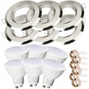 SET 6x GU10 10W LED žiarovka + podhľadové svietidlo SATÉNOVÉ okrúhle