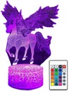 3D LED PEGASUS JEDNOROŽEC LAMPA UNICORN PONY PEGASUS