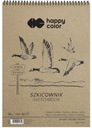 Špirálový skicár BIRDS A4, biely, 80 listov, 90g, Happy Color