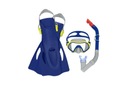 Detská potápačská súprava modrá maska, plutvy, šnorchel Bestway 25046
