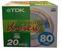 20 DISKOV TDK CD-R 700MB 80MIN 48x D-VIEW v krabici