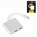 Adaptér prevodníka USB-C na HDMI (F), 3v1, biely