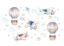 Samolepky na stenu PLANE BALLOONS SET 120x200cm