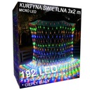 ZÁCLONOVÉ SVETLO GARLANDOVÉ LED ZÁVISNÉ LAMPY 8 REŽIMOV MULTICOLOR 3x2m