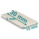 Neodymový magnet 30x15x2 mm, obdĺžnikový, silný ENES!!! SET 15 kusov!!!