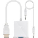 Goobay HDMI/VGA adaptér, poniklovaný 51758 biely