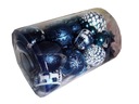 Decorated Baubles Mix NAVY Tube 28ks