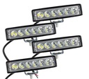 LED pracovná lampa halogénový panel 18W 6x3W 1000lm 12V 24V 4 KS