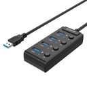 USB 3.0 hub. Orico s 5x USB 5GB/s prepínačmi