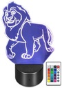 3D LED LAMPA LION KRÁĽ SIMBA MUFASA KING LION PILOT