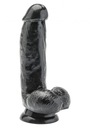 Realistické dildo - KOHÚT 6 INCH W/ BALLS BLACK