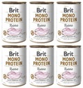 Brit Mono Protein Rabbit 6 x 400 g - s králikom