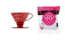 Filtre Hario Plastic Drip V60-01 Red 100