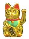 Japonská mačka čínska Maneki-Neko Lucky Cat 18cm ZLATÁ