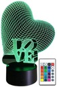 3D LED LAMPA SRDCE HEART LOVE NÁPIS LÁSKA DARČEK