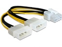 DELOCK 82397, ADAPTÉR 2X MOLEX 4-KOLÍK NA KOLÍK 8-P