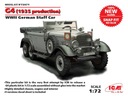 Mercedes G4 (výroba 1935) Nemecké Staff Car z druhej svetovej vojny, zacvaknutie/bez lepidla 1:72