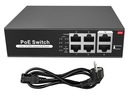 SWITCH PoE 4+2 pre IP kamery 100Mbps 60W 4xPoE VLAN