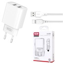 Sieťová nabíjačka 2x USB plus kábel 1M typ-C XO-CE02C 2.1A 10W