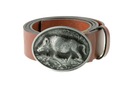 Kožený opasok BÓR HUNTER ELEGANCE - Boar Silver-120