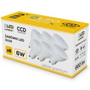 6x GU10 LED žiarovka 6W 660lm 120° efektívny halogénový PREMIUM CCD na roky