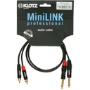 KLOTZ Zástrčka kábla 2x RCA cinch -2x JACK 6,3mm 1,5m