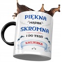 Čierny hrnček pre pokladníka, krásny, múdry, skromný, s fototlačou