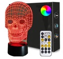 3D LED nočná lampa HUMAN SKULL USB + REMOTE