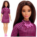 BÁBIKA BARBIE FASHIONISTAS, MODRÁ MODRÁ, KÁCOVANÉ ŠATY, RUŽOVÁ