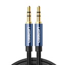 Odolný kábel, opletený audio kábel AUX, 3,5 mm minijack, 1,5 m, modrý