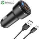 2USB QC3.0 18W LED rýchlonabíjačka + kábel typu C