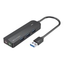 USB 3.0 hub s 3 portami, zvukovou kartou a Vention 0,15m napájacím zdrojom