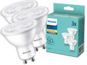 3x GU10 LED žiarovka 4,7W = 50W 380lm 2700K PHILIPS