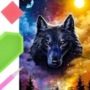 Kreatívna súprava diamantových výšiviek na vyšívanie Wolf Moon Mosaic