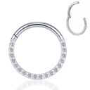 PIERCING Clicker náušnice Titanium Hoop ZIRCONIA Daith Septum 1.0/10