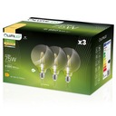 3x E27 G95 8W 3000K Globe dekoratívna LED žiarovka