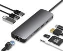 ADAPTÉROVÝ HUB 9v1 USB-C 3.0 HDMI 4K RJ45 SD/TF PD