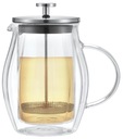 Sklenený nálevník na kávu/čaj 600ml French Press džbán KLAUSBERG 7683