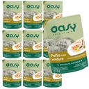 OASY NATURAL MOKRÉ KRMIVO KURČA SO ZELENINOU VRECKO 10x70g