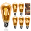 5x E27 LED žiarovka Aigostar Filament ST64 4W=35W 400lm 2200K Tepl.