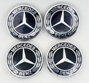 4x krytky Mercedes, krytky, krytky nábojov, 75 mm, čierne