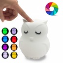 Žiarivka nočná lampa silikónová OWL + diaľkové ovládanie