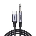 Zelený stereo audio kábel AUX 3,5 mm mini jack - USB typ C 1m CM450 20192