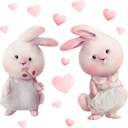 Nálepky na stenu BUNNY HEARTS pre dievčatá