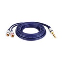 Jack kábel 6,3 Stereo zástrčka - 2x RCA VITALCO 5m