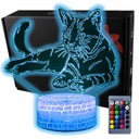 3D USB LED nočná lampa + diaľkové ovládanie ako darček Kat