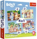 PUZZLE 4V1 DOGS DOGS BLUEY A JEHO SVETOVÁ BLU RODINA 3+ TREFL