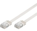 Internetový kábel 15m LAN RJ45 kat. 6 Sieťový plochý tenký prepojovací kábel biely