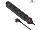 Maclean Power strip 6g 3m MCE187 2300W čierny